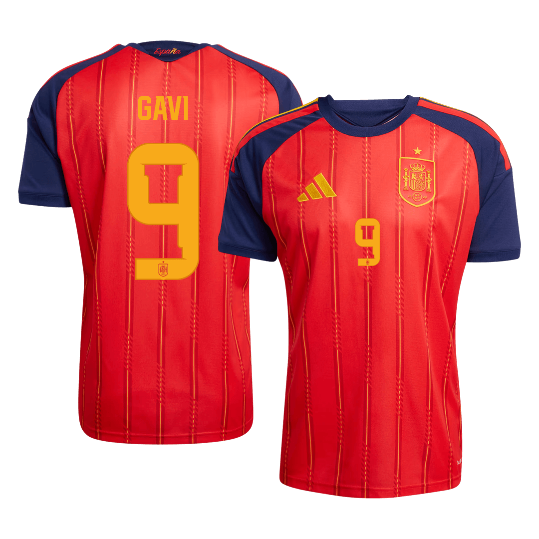 Calidad Premium Camiseta GAVI #9 Spain 2026 Primera Equipación Copa del Mundo -Versión Hincha