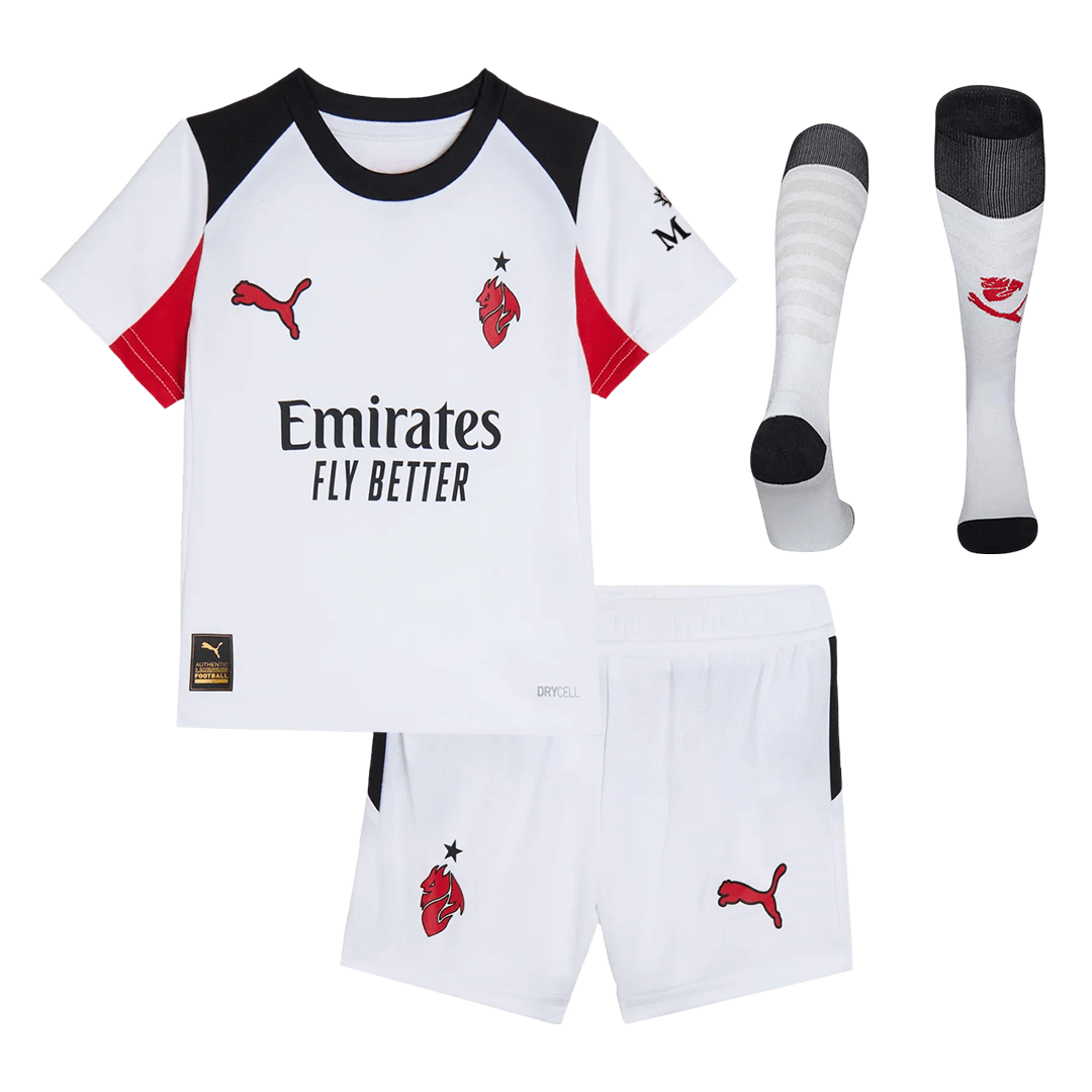 Conjunto Infantil Completo AC Milan 2025/26 Segunda Equipación