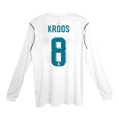 Camiseta Retro 2017/18 KROOS #8 Real Madrid Primera Equipación Manga Larga