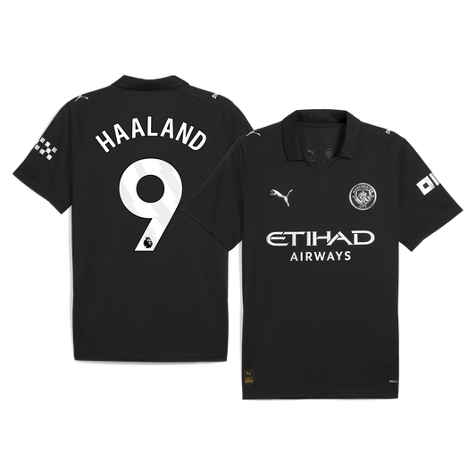 Camiseta HAALAND #9 Manchester City 2025/26 Segunda Equipación-Versión Hincha