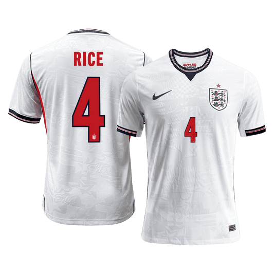Camiseta Auténtica Rice #4 Inglaterra 2026 Primera Equipación Copa del Mundo - Versión Jugador