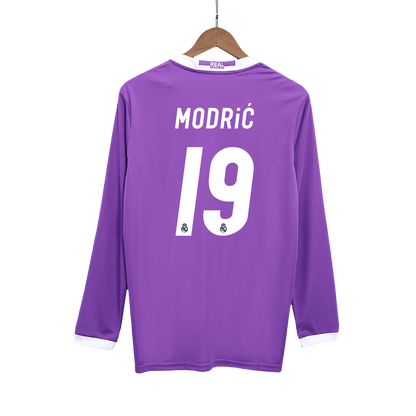 Camiseta Retro 2016/17 Modrić #19 Real Madrid Segunda Equipación Manga Larga