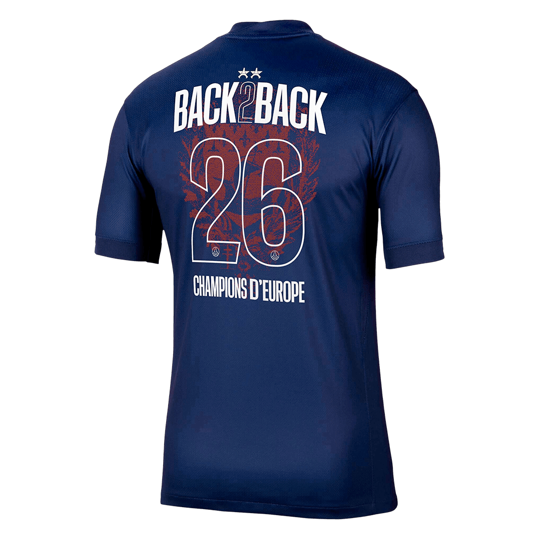 Calidad Premium Camiseta Champions of Europe #26 PSG 2025/26 Primera Equipación -Versión Hincha