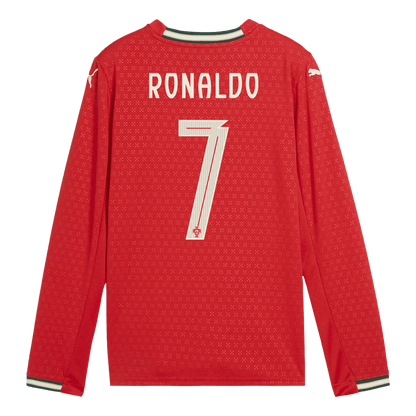 Camiseta Manga Larga RONALDO #7 Portugal 2025 Primera Equipación Hombre-Versión Hincha