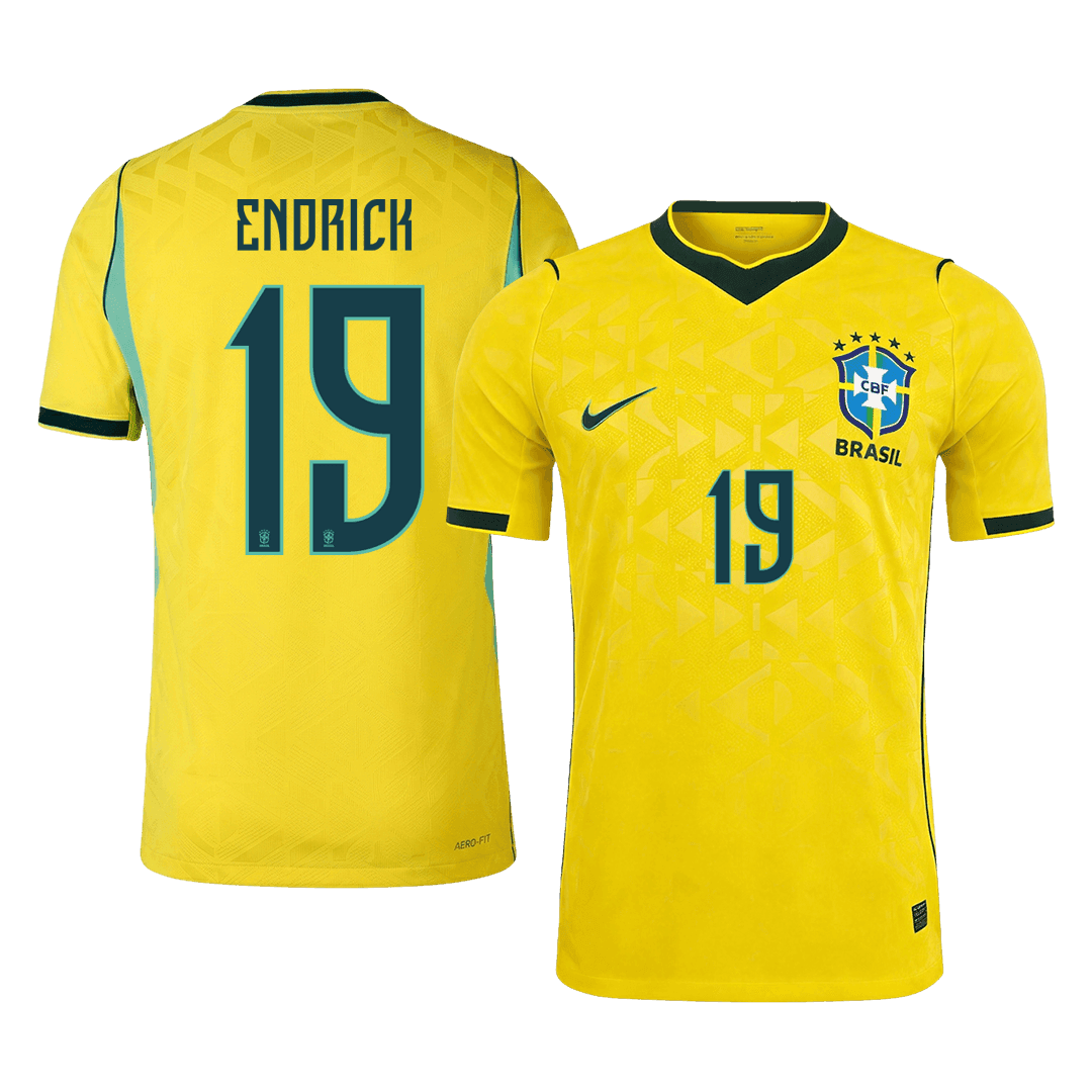 Camiseta Auténtica ENDRICK #19 Brazil 2026 Primera Equipación Copa del Mundo -Versión Jugador