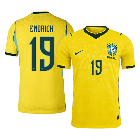 Camiseta Auténtica Endrick #19 Brasil 2026 Primera Equipación Copa del Mundo - Versión Jugador