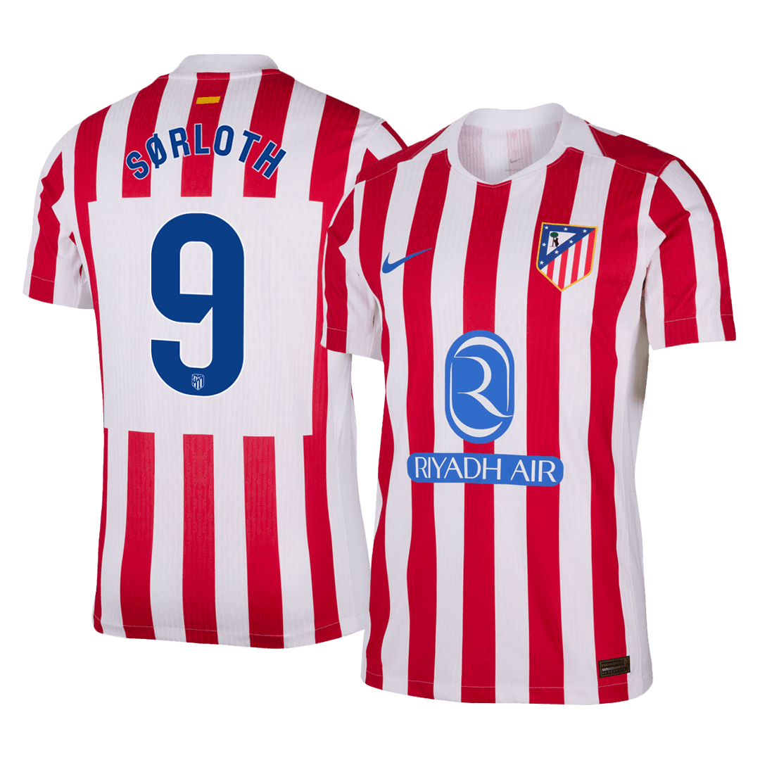 Camiseta Auténtica Sørloth #9 Atletico Madrid 2025/26 Primera Equipación - Versión Jugador