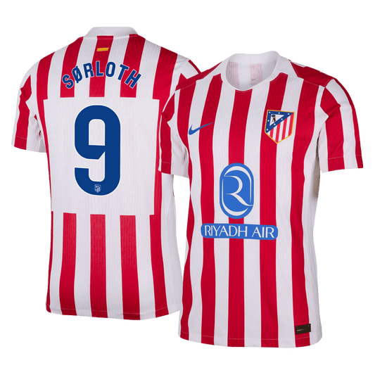 Camiseta Auténtica Sørloth #9 Atletico Madrid 2025/26 Primera Equipación - Versión Jugador