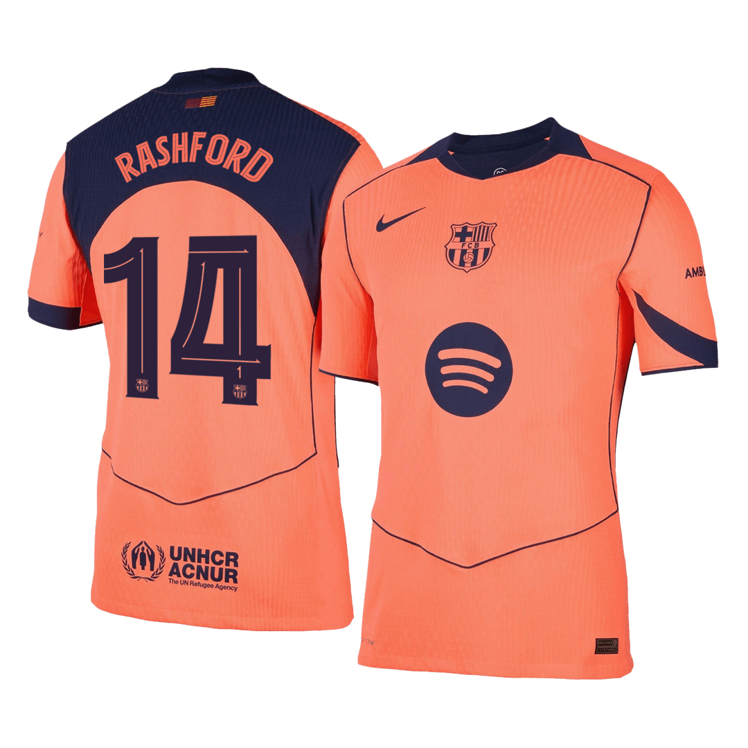UCL Camiseta Auténtica RASHFORD #14 Barcelona 2025/26 Tercera Equipación -Versión Jugador