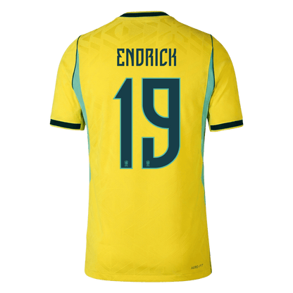 Camiseta Auténtica ENDRICK #19 Brazil 2026 Primera Equipación Copa del Mundo -Versión Jugador