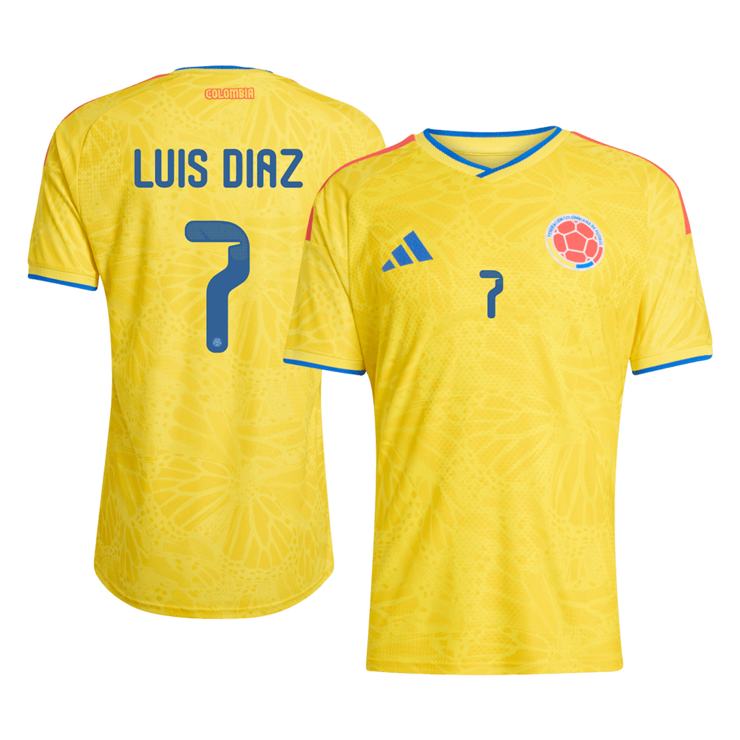 Camiseta Auténtica Luis Díaz #7 Colombia 2026 Primera Equipación Copa del Mundo - Versión Jugador
