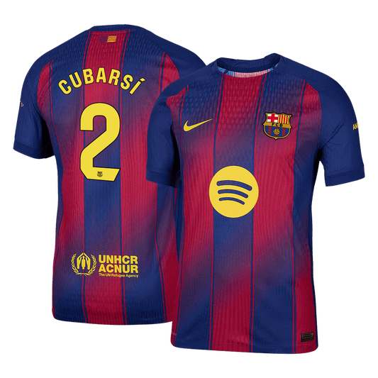 Camiseta Auténtica CUBARSÍ #2 Barcelona 2025/26 Primera Equipación-Versión Jugador