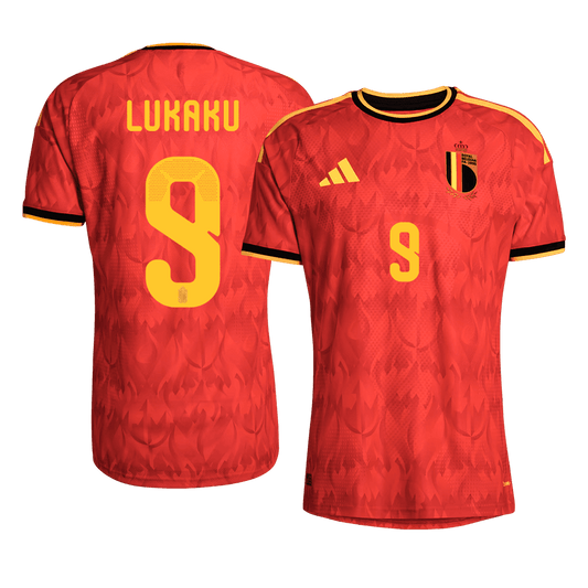 Camiseta Auténtica Lukaku #9 Bélgica 2026 Primera Equipación Copa del Mundo - Versión Jugador