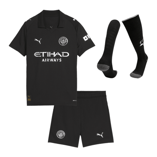 Conjunto Infantil Completo Manchester City 2025/26 Segunda Equipación Kids