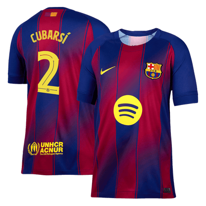 UCL Camiseta CUBARSÍ #2 Barcelona 2025/26 Primera Equipación-Versión Hincha