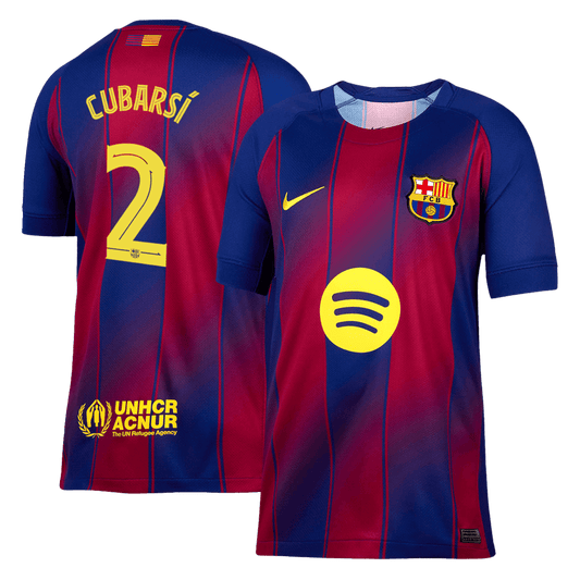 UCL Camiseta CUBARSÍ #2 Barcelona 2025/26 Primera Equipación-Versión Hincha