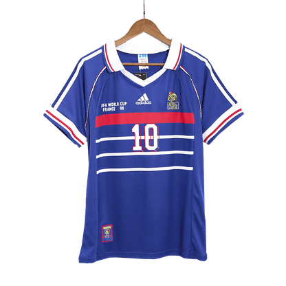 Camiseta Retro 1998 ZIDANE #10 Francia Primera Equipación Copa del Mundo