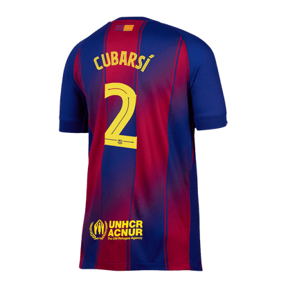 UCL Camiseta CUBARSÍ #2 Barcelona 2025/26 Primera Equipación-Versión Hincha
