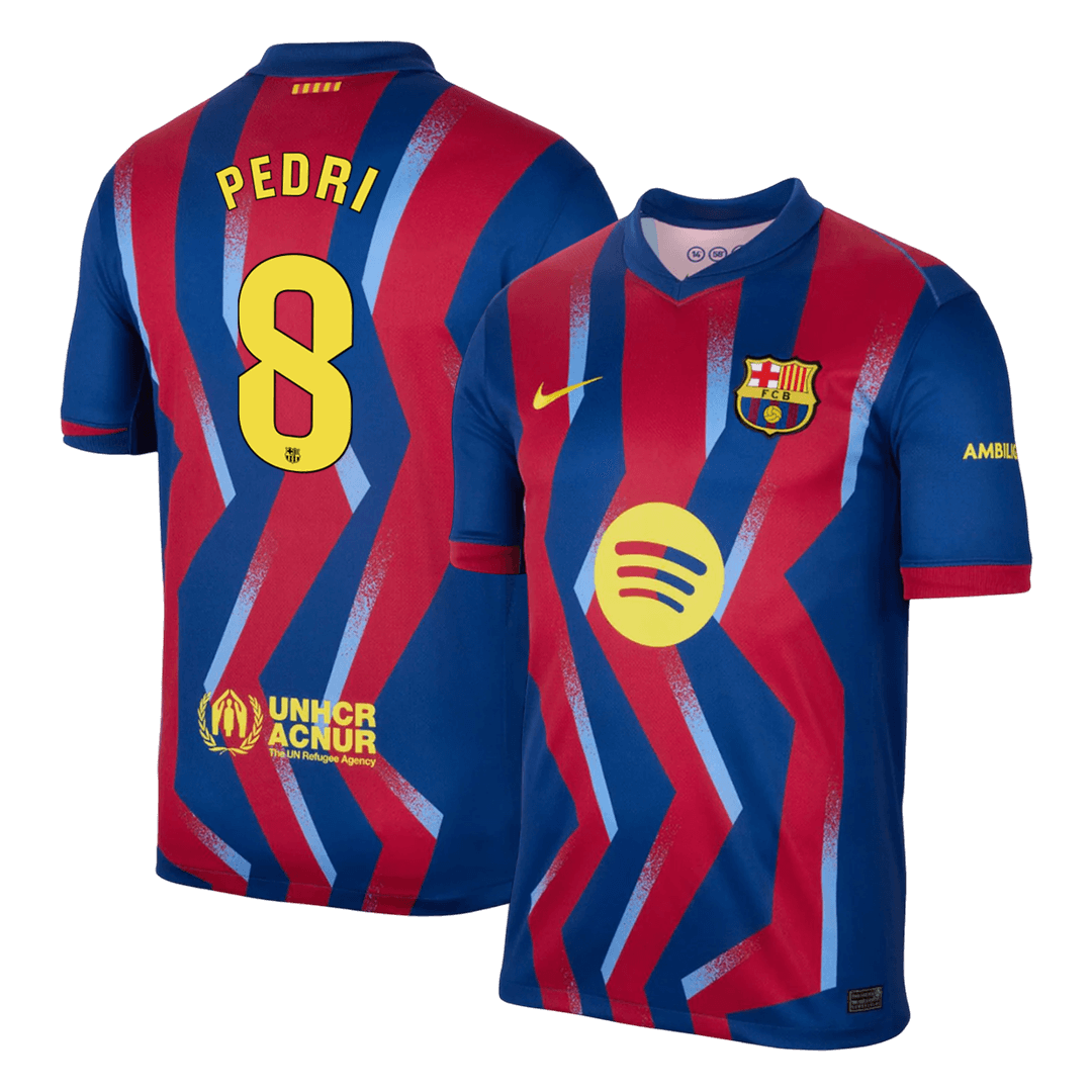Camiseta Pedri #8 Barcelona 2025/26 Cuarta Equipación - Versión Hincha