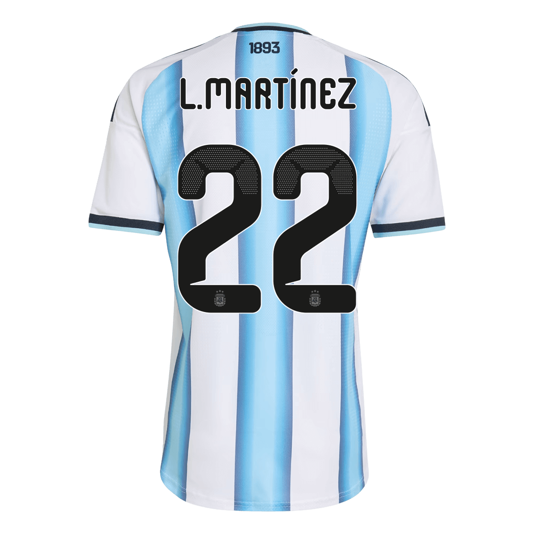 Camiseta Auténtica L.MARTÍNEZ #22 Argentina 2026 Primera Equipación Copa del Mundo -Versión Jugador