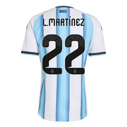 Camiseta Auténtica L.MARTÍNEZ #22 Argentina 2026 Primera Equipación Copa del Mundo -Versión Jugador