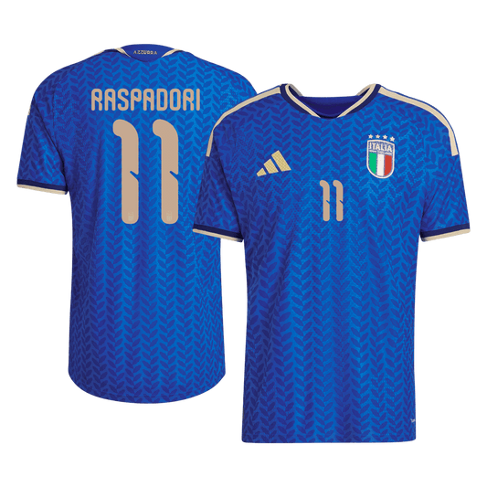 Camiseta Auténtica RASPADORI #11 Italy 2026 Primera Equipación Copa del Mundo -Versión Jugador