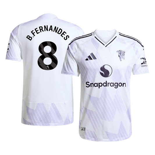 Camiseta Auténtica B.FERNANDES #8 Manchester United 2025/26 Segunda Equipación-Versión Jugador