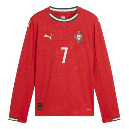Camiseta Manga Larga RONALDO #7 Portugal 2025 Primera Equipación Hombre-Versión Hincha