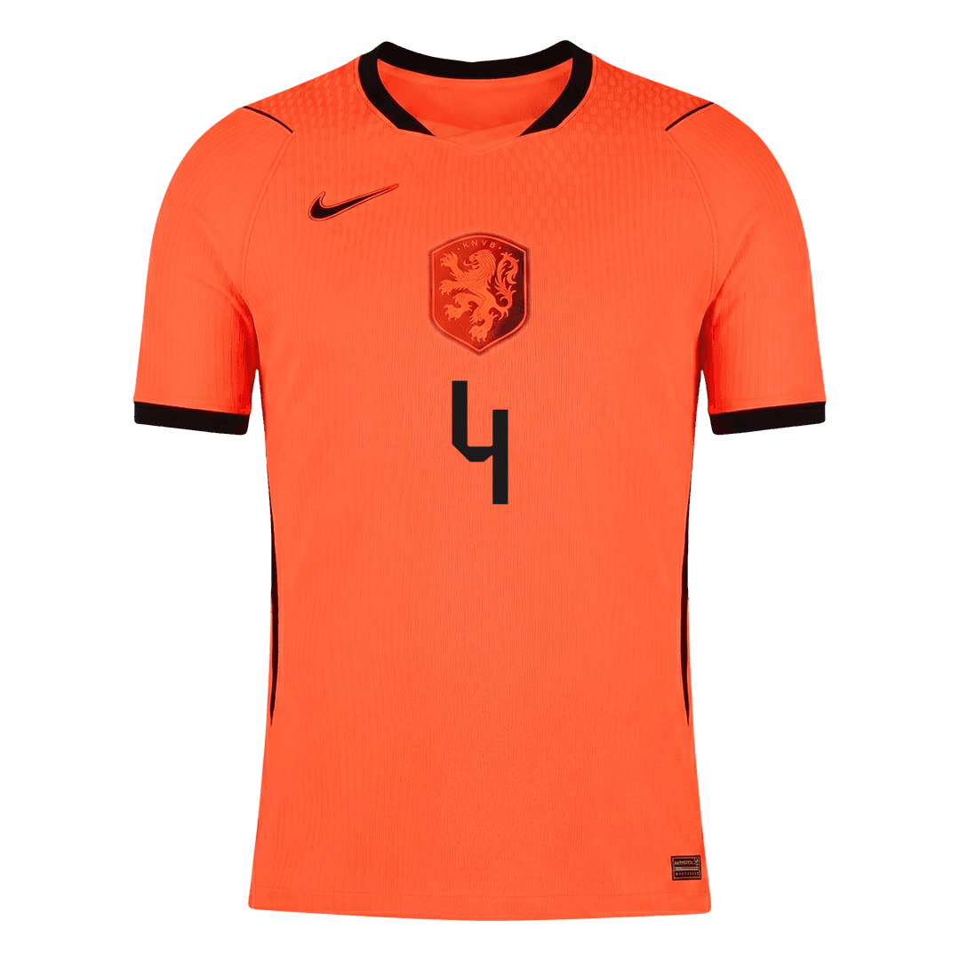 Camiseta Auténtica VIRGIL #4 Netherlands 2026 Primera Equipación Copa del Mundo -Versión Jugador