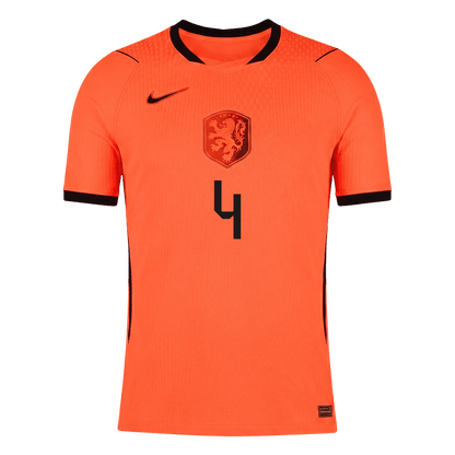 Camiseta Auténtica VIRGIL #4 Netherlands 2026 Primera Equipación Copa del Mundo -Versión Jugador