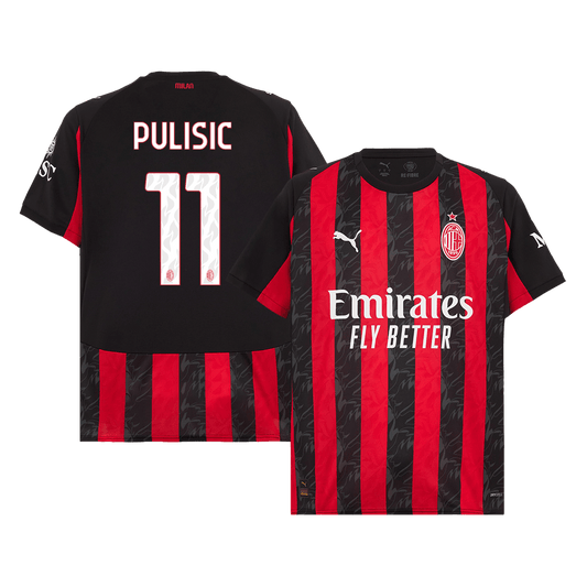 Camiseta PULISIC #11 AC Milan 2025/26 Primera Equipación-Versión Hincha