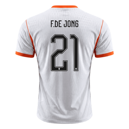 Camiseta Auténtica F.DE JONG #21 Netherlands 2026 Segunda Equipación Copa del Mundo -Versión Jugador