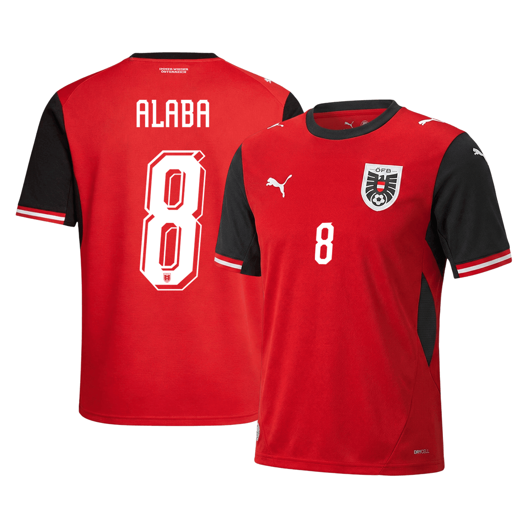 Camiseta ALABA #8 Austria 2026 Primera Equipación Copa del Mundo - Versión Hincha