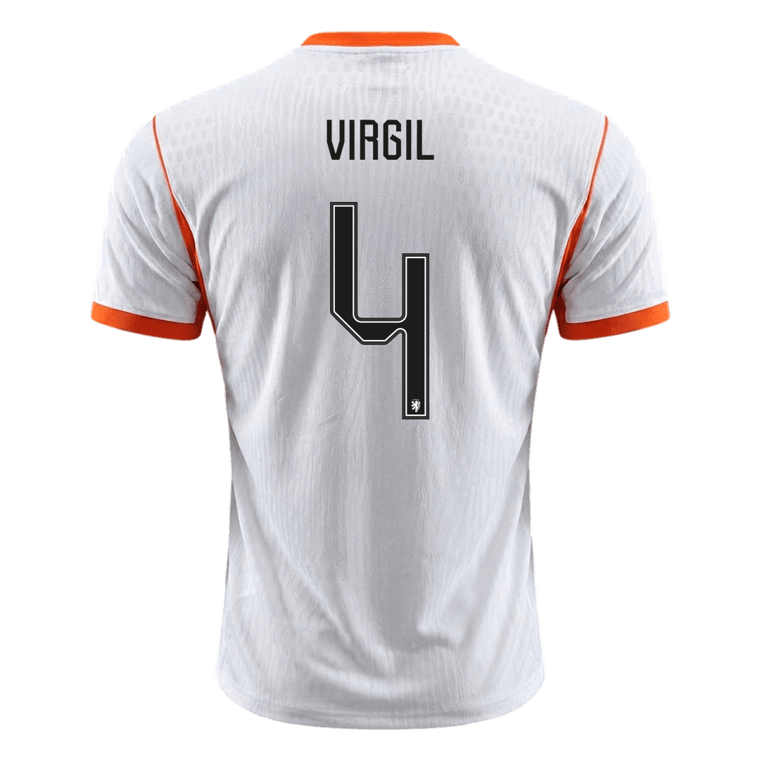 Camiseta Auténtica VIRGIL #4 Netherlands 2026 Segunda Equipación Copa del Mundo -Versión Jugador