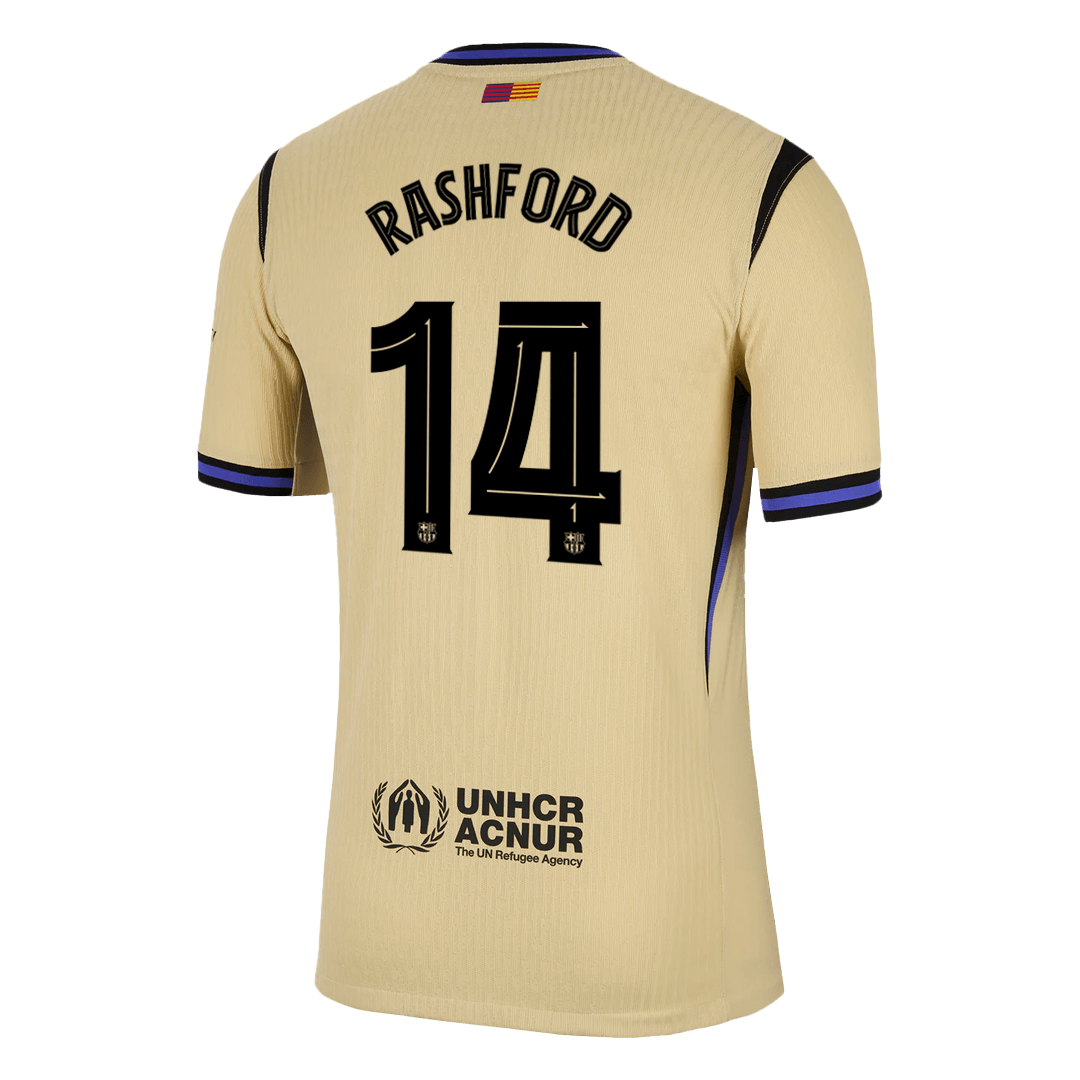 UCL Camiseta Auténtica RASHFORD #14 Barcelona 2025/26 Segunda Equipación-Versión Jugador