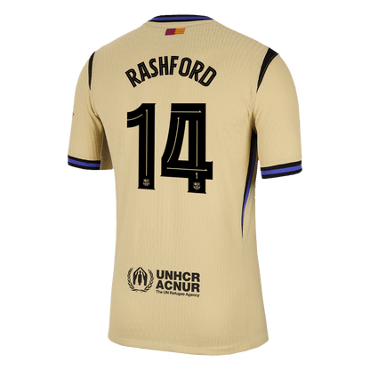 UCL Camiseta Auténtica RASHFORD #14 Barcelona 2025/26 Segunda Equipación-Versión Jugador