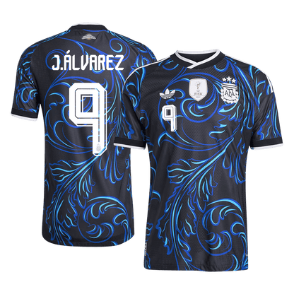 Camiseta Auténtica J. ÁLVAREZ #9 Argentina 2026 Segunda Equipación Copa del Mundo -Versión Jugador