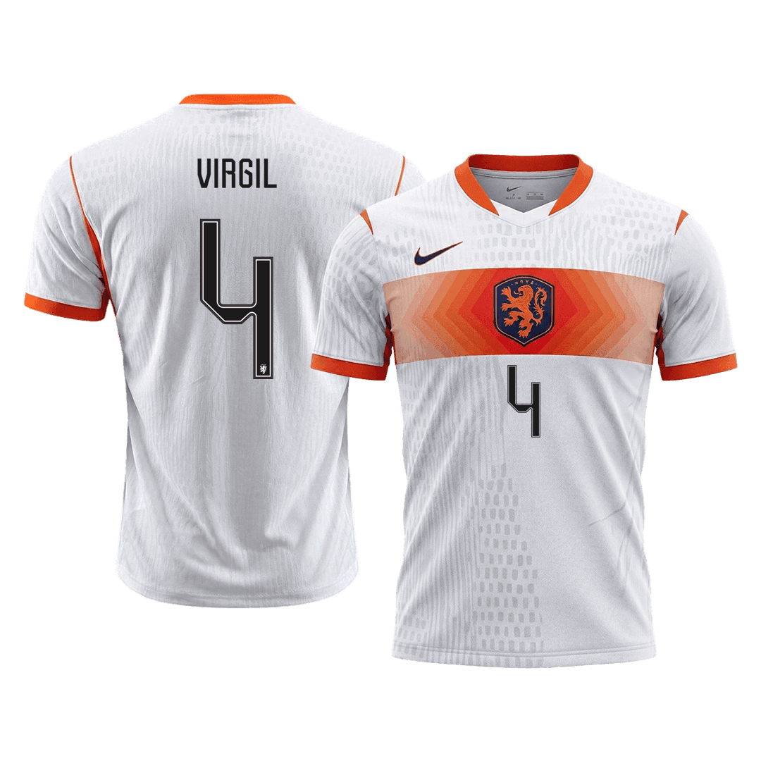 Camiseta Auténtica VIRGIL #4 Netherlands 2026 Segunda Equipación Copa del Mundo -Versión Jugador
