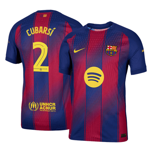UCL Camiseta Auténtica CUBARSÍ #2 Barcelona 2025/26 Primera Equipación-Versión Jugador