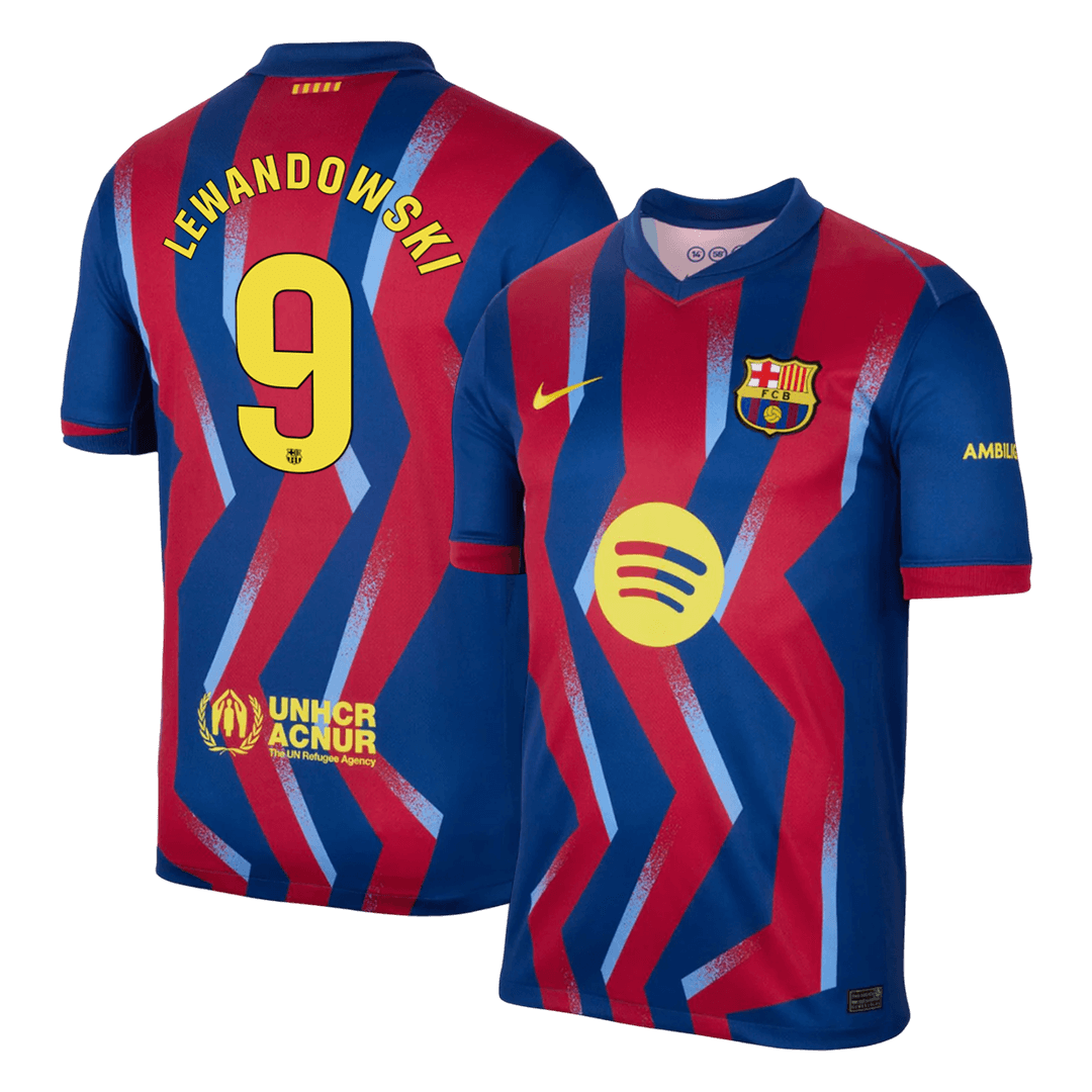 Camiseta Lewandowski #9 Barcelona 2025/26 Cuarta Equipación - Versión Hincha