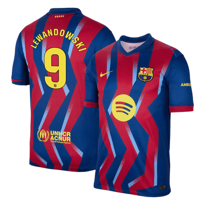 Camiseta Lewandowski #9 Barcelona 2025/26 Cuarta Equipación - Versión Hincha