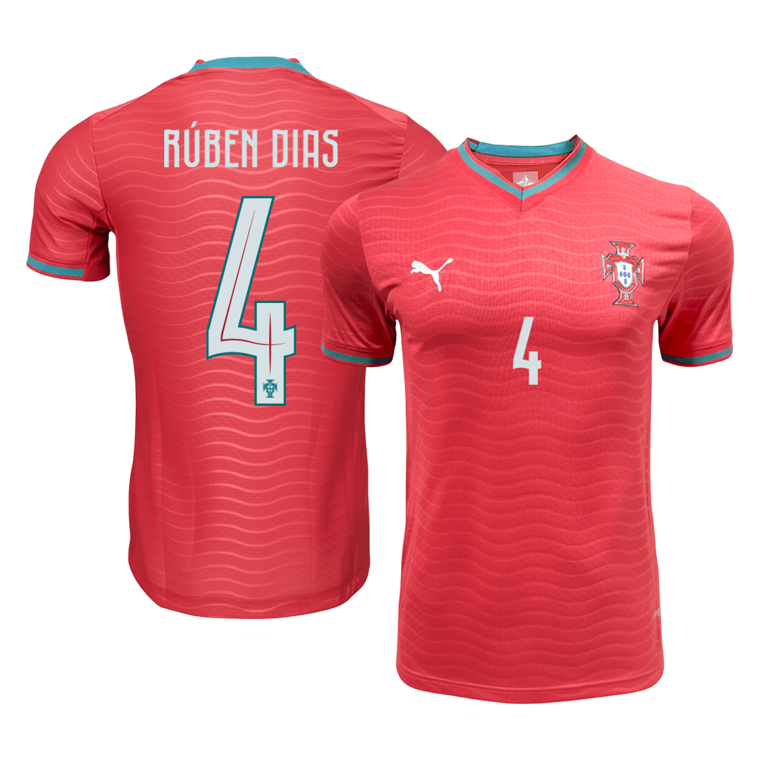 Camiseta Auténtica RÚBEN DIAS #4 Portugal 2026 Primera Equipación Copa del Mundo -Versión Jugador
