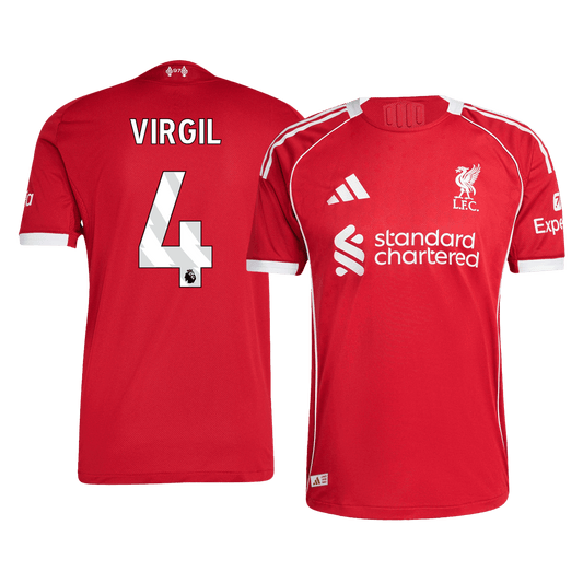 Camiseta Auténtica VIRGIL #4 Liverpool 2025/26 Primera Equipación-Versión Jugador