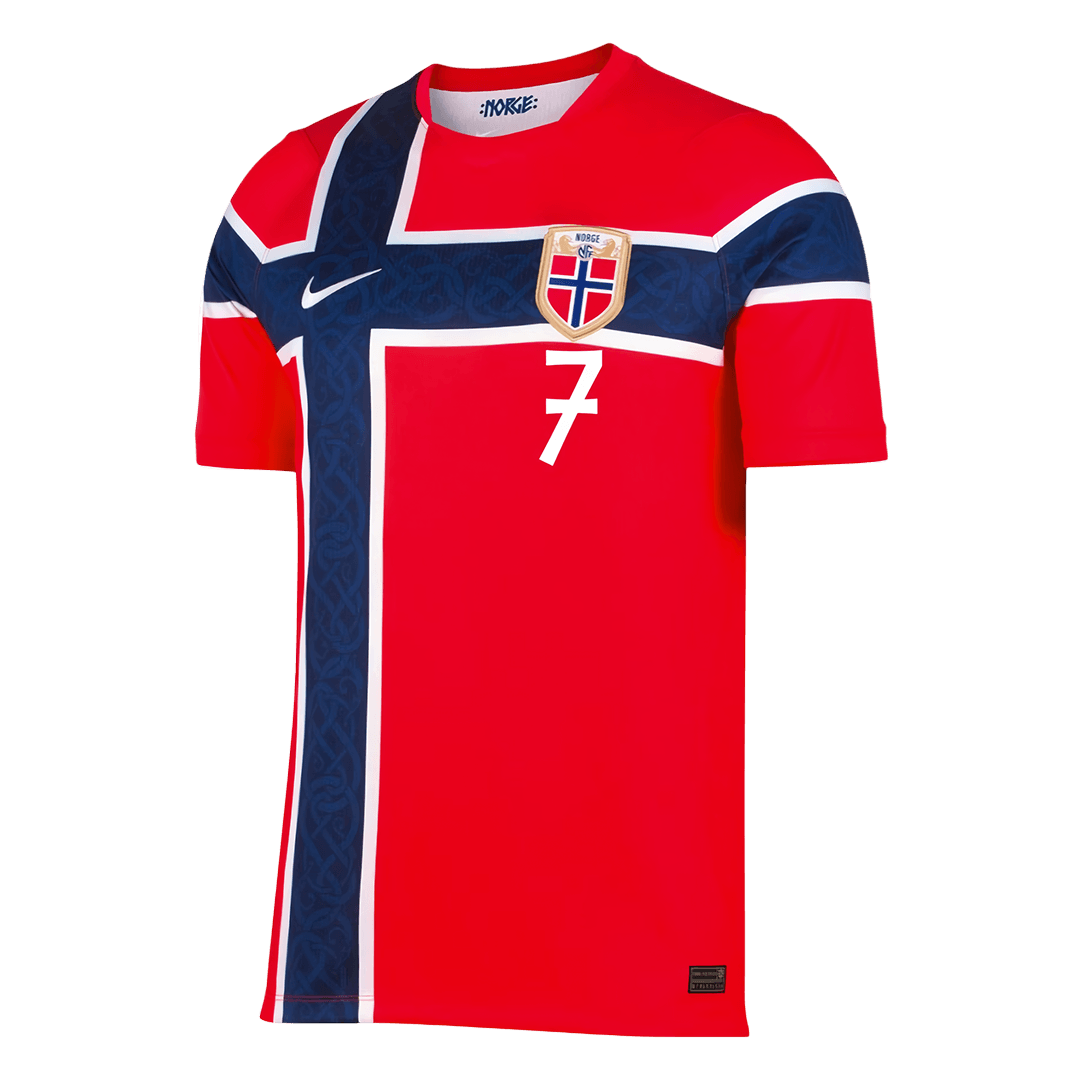 Camiseta Sørloth #7 Noruega 2026 Primera Equipación Copa del Mundo - Versión Hincha - Vista 2