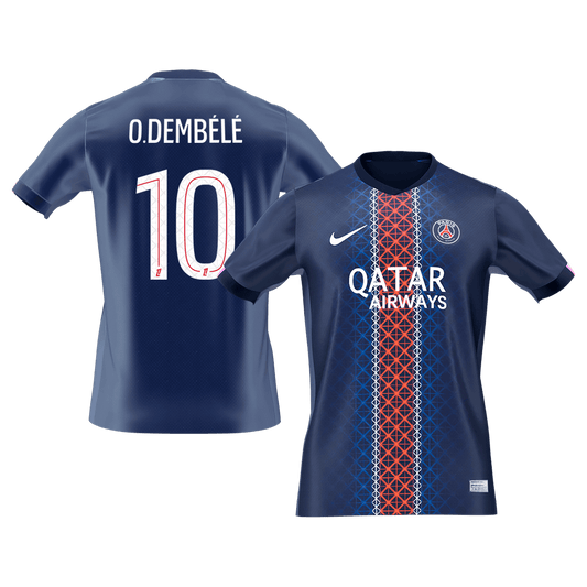 Calidad Premium Camiseta O.DEMB¨¦L¨¦ #10 PSG 2025/26 Primera Equipaci¨®n-Versi¨®n Hincha