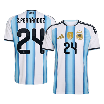 Calidad Premium Camiseta E. FERNÁNDEZ #24 Argentina 2026 Primera Equipación Copa del Mundo -Versión Hincha