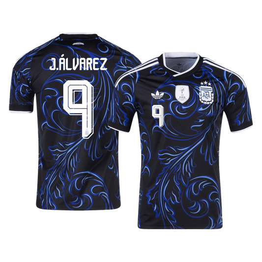 Camiseta J. Álvarez #9 Argentina 2026 Segunda Equipación Copa del Mundo - Versión Hincha