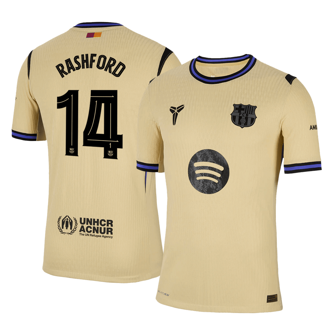 UCL Camiseta Auténtica RASHFORD #14 Barcelona 2025/26 Segunda Equipación-Versión Jugador