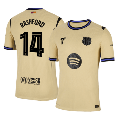 UCL Camiseta Auténtica RASHFORD #14 Barcelona 2025/26 Segunda Equipación-Versión Jugador